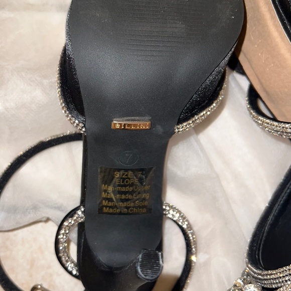 Billini elope black satin micro crystal double bow high heels - Picture 6 of 6